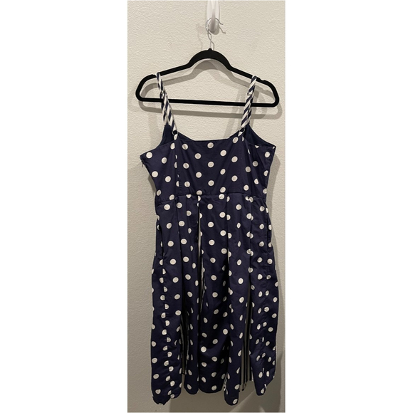 MODCLOTH Fit And Flare Polka Dot Striped Midi Dress - Picture 6 of 7
